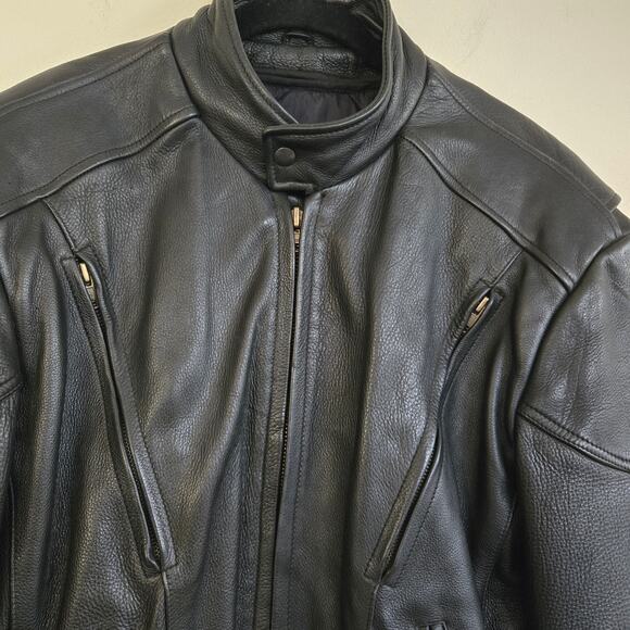 Open Road Leather Jacket Size S Wilson's Black Leather Motorcycle Style 13851 - Picture 2 of 16